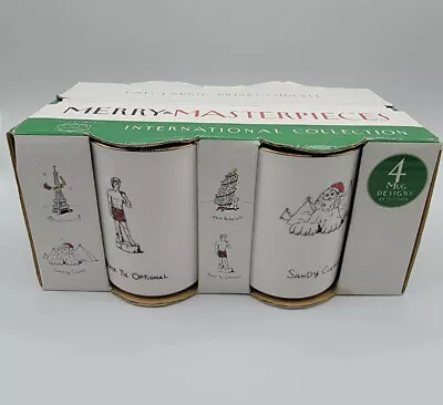 4 Christmas Mugs Merry Masterpieces Intl Collection Cups Dayton Hudson New Pack • $16.99