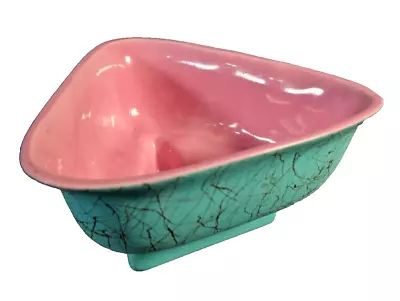 Maddux Of California Pottery - Turquois Exterior Pink Interior Gold Squiggle • $75