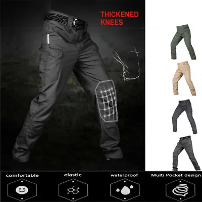 Tactical Cargo Pants Mens Work Pants Combat Outdoor Waterproof Hiking Trousers • $19.94