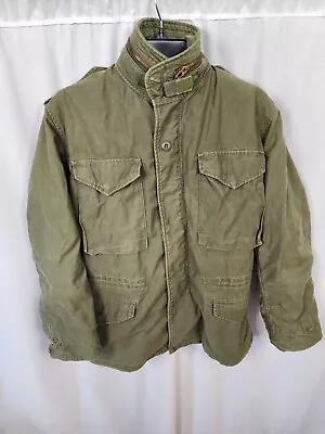 Vintage Military Jacket Coat Zip Up With Hood • $95