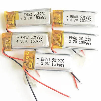 5 X 150mAh Lipo Polymer 3.7V Rechargeable Battery 501230 For Mp3 Bluetooth PCM • £10.79
