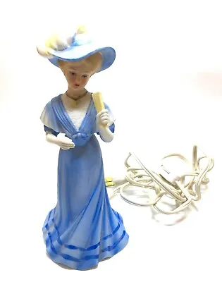 Vintage Porcelain Underwriters Laboratories Portable Lamp Lady In Blue  • $39.99
