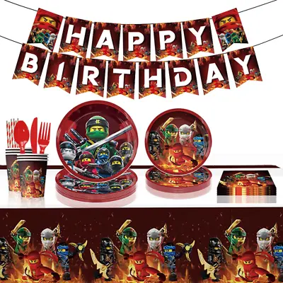 Ninjago Tableware Party Supplies Plates Banner Balloons Kids Birthday Decoration • $8.99