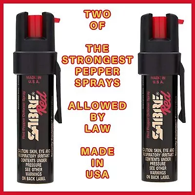 TWO (2) Clip On PEPPER SPRAY SABRE POLICE Max 10 Ft Range Self Defense Exp 2028 • $20.75