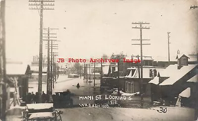 IN Wabash Indiana RPPC Great 1913 Flood Miami Street Looking South • $16.99