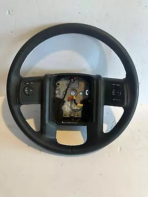 2008-2009 F250sd Steering Wheel W/ Cruise And Rdo Black Leather Used Oem • $250