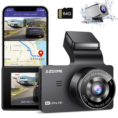$95.99 • Buy AZDOME UHD 4K Car DVR 3  Dash Cam Front And Rear Video Recorder Camera G-sensor