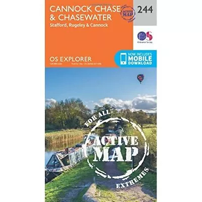 OS Explorer Map Active (244) Cannock Chase (OS Explorer - Map NEW Ordnance Surve • £15.09