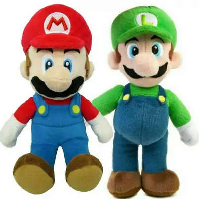 Super Mario Bros Plush Doll Mario Luigi Soft Stuffed Animal Teddy Toys Gift 25cm • £7.99