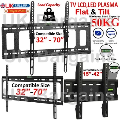 Tv Wall Bracket Mount Lcd Led Swivel Tilt 10  15 20 23 25 32 40 46 50 55  Plasma • £10.45