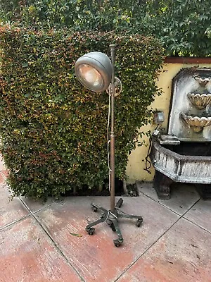 Crome And Vintage Headlight Floor Lamp With Wheels • $1599