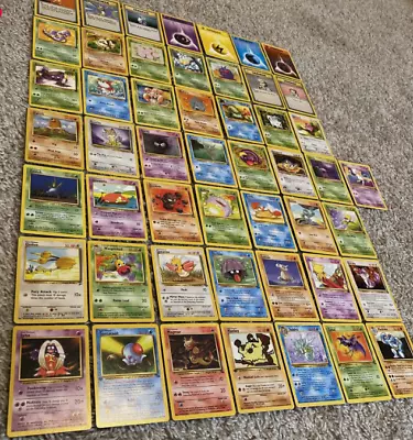 50 Card WOTC Vintage Lot 1999 Pokemon Cards 3 1st Editions Included + Mew Promo • $49.97