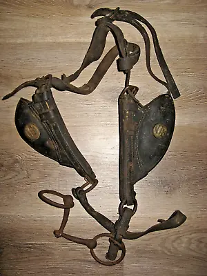 Vintage Antique Leather Us Cavalry Army Military Horse Blinders Western Decor • $44.99