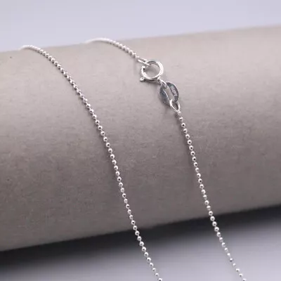 Pure 18K White Gold Necklace 0.9mm Bead Link Chain 17.7inch 1.9-2.0g Au750 • $206.24