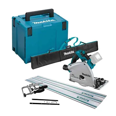 Makita DSP600 Twin 18V LXT 165mm Plunge Saw With Guide Rail Set & MAKPAC Carry C • £603.37
