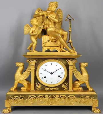 Early 19th Century Empire Bronze Mantle/Table Clock (1810) Apollo And Orpheus • $8900