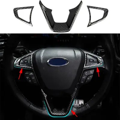 3pcs Carbon Fiber Color Steering Wheel Cover Fit For Ford Fusion Mondeo Edge • $6.77