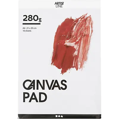  A4 Canvas Paper Pad 280gsm Primed Block Oil & Acrylic Painting 10 Sheets 25753 • £6.75