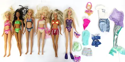 Barbie Swimsuit Lot Cali Girl Malibu Palm Beach Glam Skipper Mermaid Surf Ken • $85