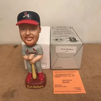 MARK McGWIRE 1999 BOBBLE HEAD ORIGINAL BOX Sam #/5000 COA Cardinals Away Rare • $29.99