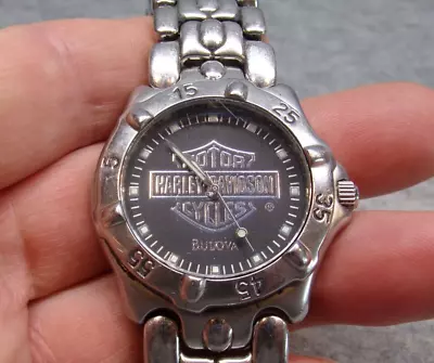 Men's HARLEY DAVIDSON Diver's Watch By BULOVA W/ New Battery - Works Great! • $18