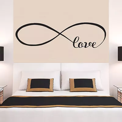 INFINITY LOVE Faithfulness Quote Wall Stickers Bedroom Removable Decals DIY • £4.99