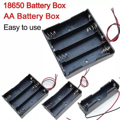 Slot 18650 Battery Holder AA Battery Case Standard Size Batteries Box Clip • $11.03