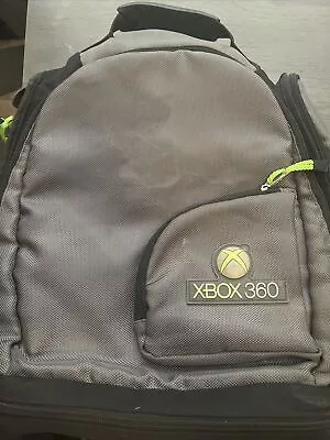 XBOX 360 Backpack Book Bag Protective Carrying Case Padded Gray Green • $15.99