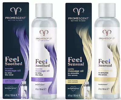 Promescent Sensual Massage Oil For Couples Lavender Vanilla Essential Oils  4oz • $17.49