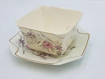 £48.56 • Buy SB & Son Square Bowl Dish W/ Plate 1347 Sampson Bridgwood Anchor Pottery Fine