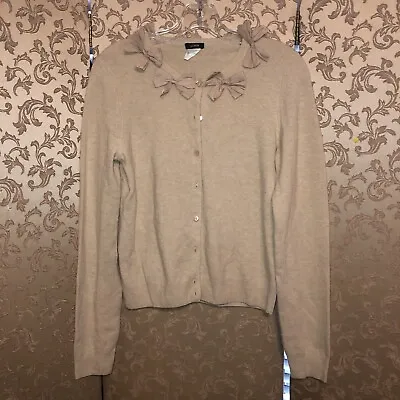 J. Crew Beige Bow Cardigan Sweater Size Small S • $19.99