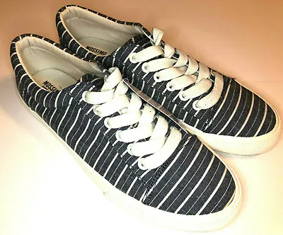 Mossimo Supply Co Celeste Navy Blue Stripe Print Sneakers Tennis Shoes Sz 8 New • $21.93