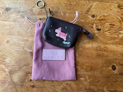 Radley London Leather Purse Zip Coin Pouch Wallet Dust Bag Brown Dog • £14.99