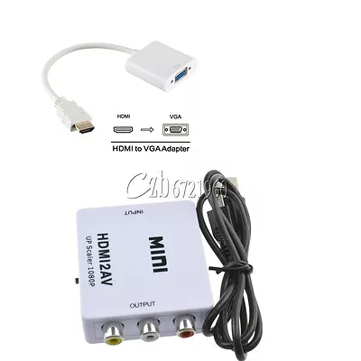 For HDTV Mini Composite 1080P To RCA Audio Video AV CVBS Adapter Converter • $2.90