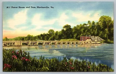 Postcard Power House And Dam Martinsville Virginia VA  • $2.78