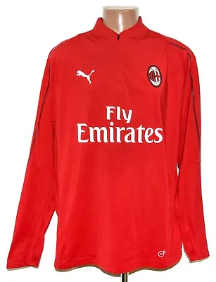 Ac Milan 2018/2019 Training Football 1/3 Zip Jacket Puma Size L • £53.99
