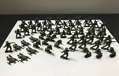 Vintage 1970's Miniature Plastic Green Army Men X 60 - 60 Soldiers • $21.50