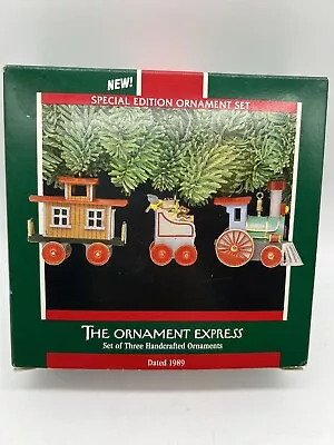 Ornament Express 1989 Train 3 Pieces Hallmark With Box Christmas Miniature • $9.99