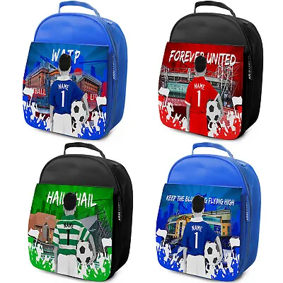 £12.95 • Buy Football Lunch Bag Boys Lunch Box School Insulated Kids Personalised ALL TEAMS