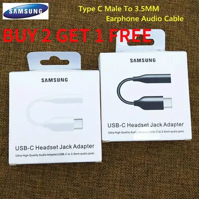 Original Samsung USB Type C Headset Jack Adapter To 3.5mm Audio Aux Headphone • £4.79