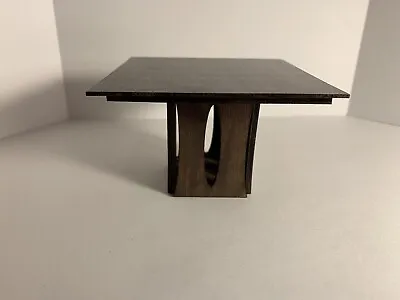 Dollhouse Miniature Square Table 1:12 Scale Walnut Stained Mid Century Modern • $39.99