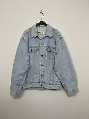 Mens Stonewash Vintage 90s Denim Jacket Blue Cotton Small • £13.99