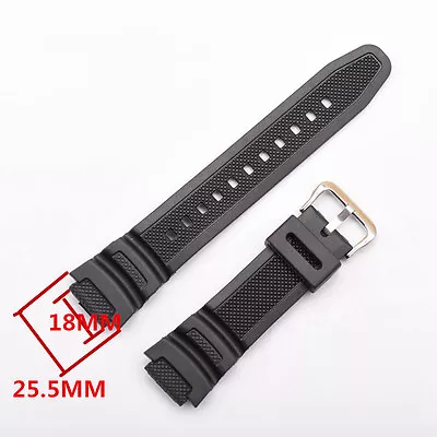  For Casi0 G-Shock W-800H 108WH  18MM Silicone Watchband Black Wrist Strap • $13.99