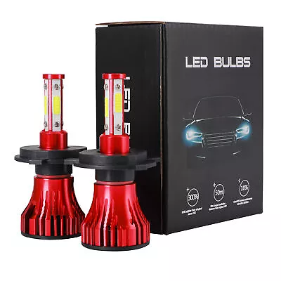 2× H4 9003 6500K 4-Side Headlight Bulb Hi/Low Beam Fog White Super Bright Power • $21.89