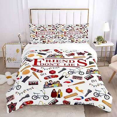 Teenager Stranger Bed Set Twin 3D Printed Movie Themed Bedding Set For Fami... • $53.91