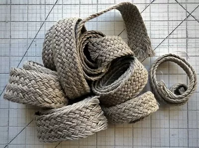Natural Linen Braid Tape Ribbon Rope  Pieces Remnants • £7