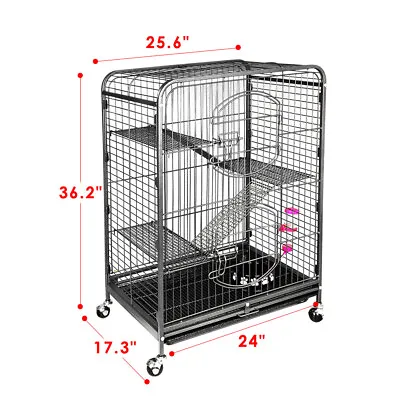 37  Large 4 Level Hamster Ferret Cat Chinchilla Mice Rat Cage 2 Big Front Doors • $60.58