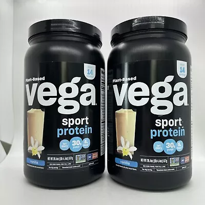 (2) Vega Sport Protein Powder Vanilla (14 Servings 20.4 Oz)  Exp.05/2025 • $44.99