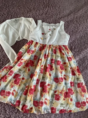 £20 • Buy Girls Designer Sarah Louise Summer Dress Age 5 Floral With Cardigan 4-5
