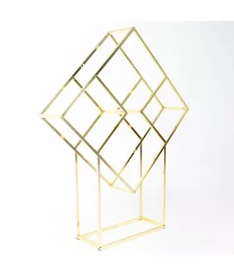 Milo Baughman Style Mid Century Brass And Glass Diamond Etagere • $2095